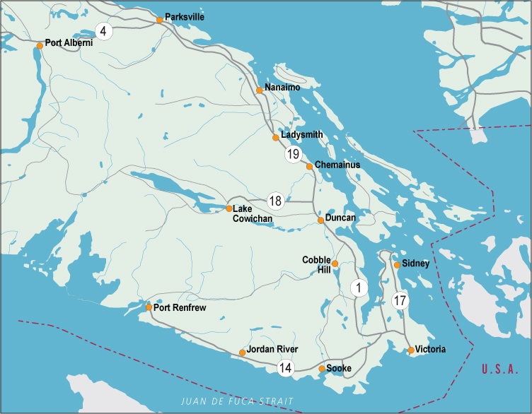 Southern Vancouver Island Map